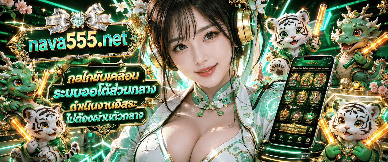 แบนเนอร์ระบบกลไกขับเคลื่อนระบบออโต้ส่วนกลาง แนะนำขั้นตอนอนุมัติคำสั่งโครงข่ายความเร็วสูงดำเนินการอิสระ กับ NAVA555